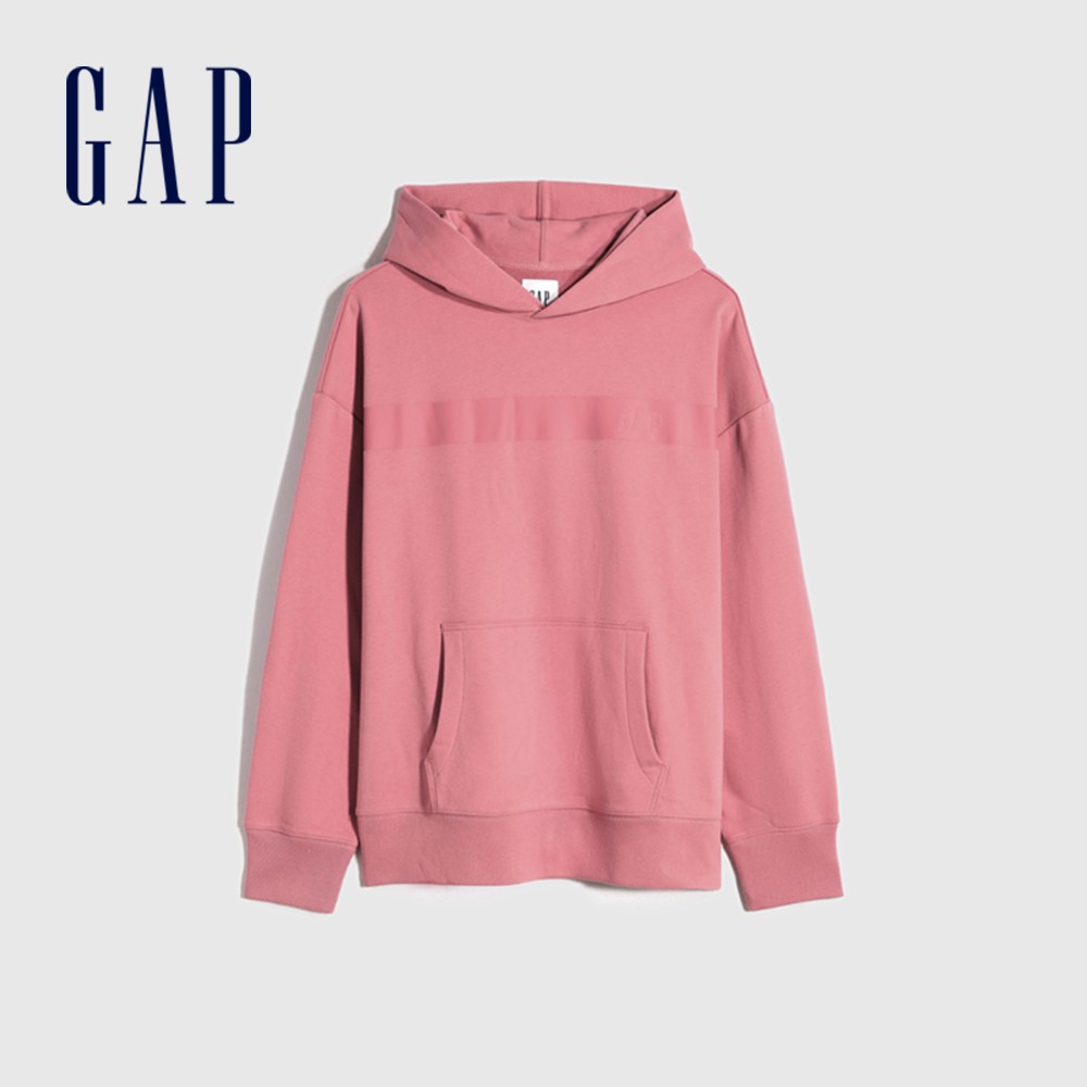 Gap 男裝 Logo寬鬆帽T 碳素軟磨法式圈織系列-粉紅色(731818)