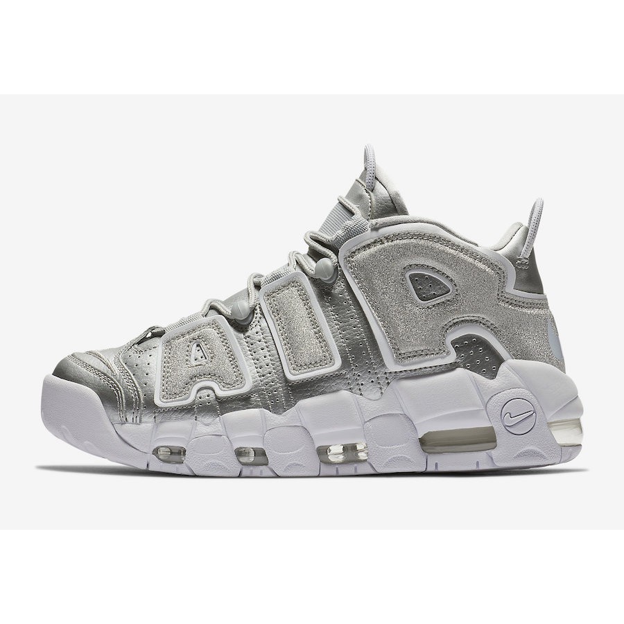 nike air more uptempo metallic silver