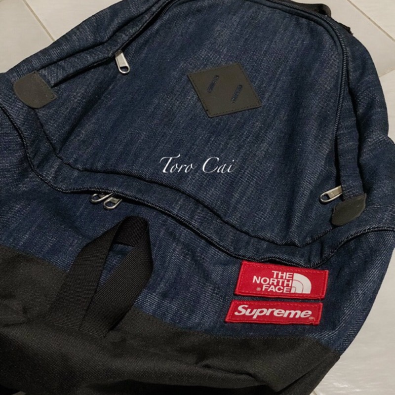 Supreme The north face TNF Denim backpack（正品+吊牌）