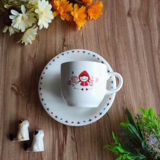 清倉特賣🍰小紅帽 陶瓷 咖啡杯盤組🍰全新現貨 下午茶 咖啡花茶飲 廚房餐飲用具器皿 上海商銀股東紀念品 貓咪ing