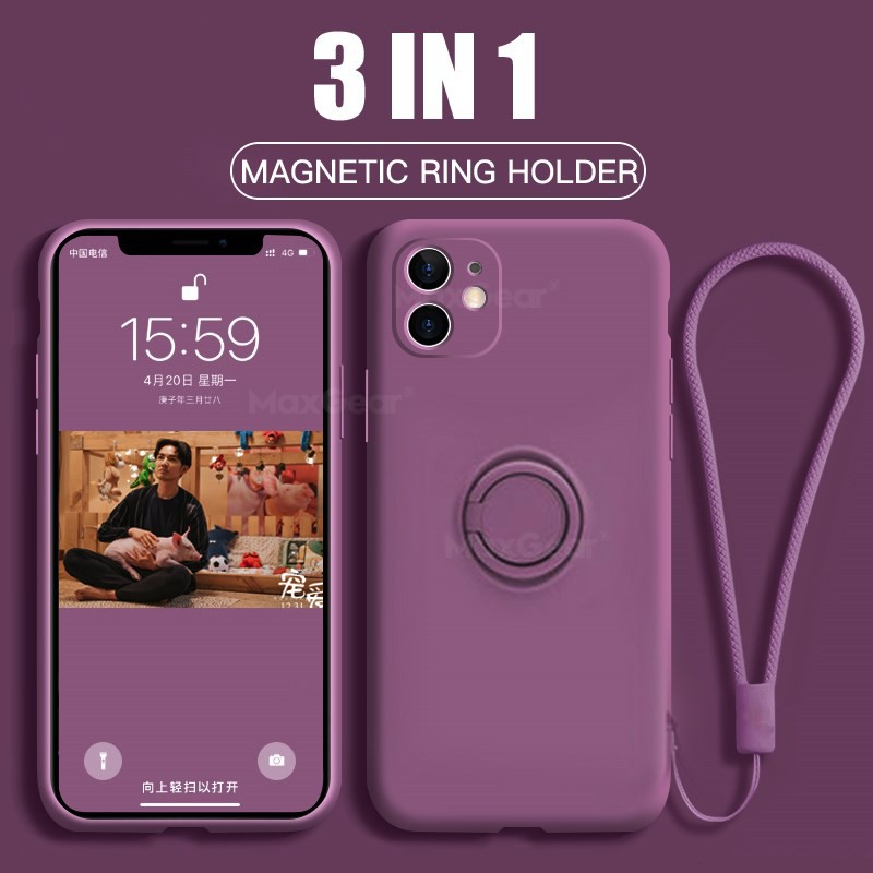 Iphone 11 Pro XS max XR XS X 8 7 6s 6 Plus 軟車架手指支架保護套矽膠磁環支架保