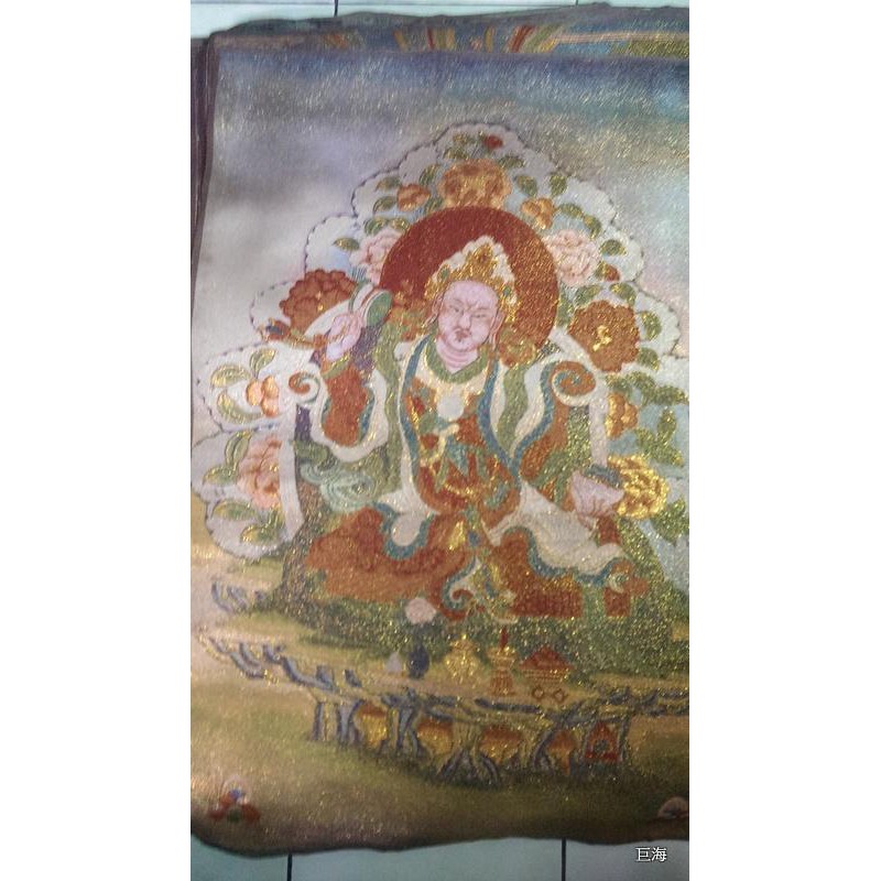 7005西藏傳老唐卡針織繡佛像非新品蓮花生大士八證果白玛迥乃