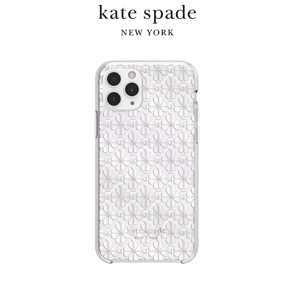 【kate spade】 iPhone 11系列 精品手機殼/套-黑桃白花