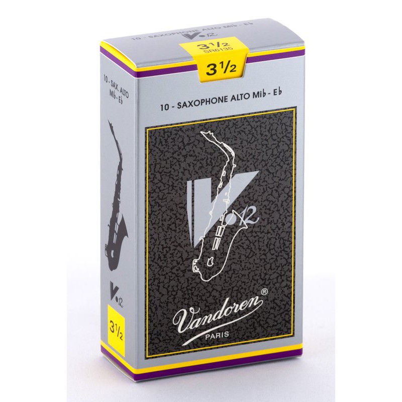 【現代樂器】法國 Vandoren V12 銀盒 Alto Sax 中音薩克斯風 3.5號 竹片 10片裝