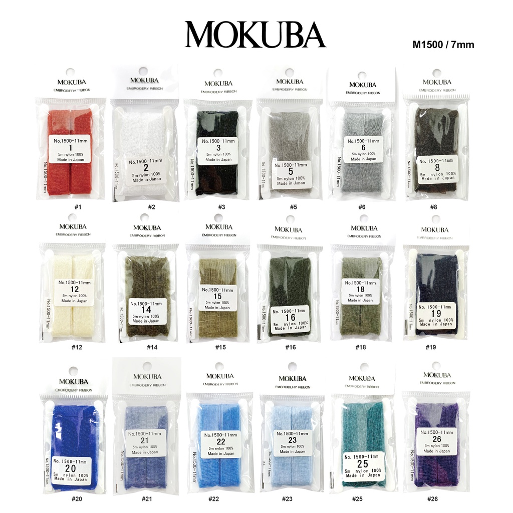 MOKUBA M1500 11mm 32色 透明雪紗款 日本木馬牌 刺繡緞帶 手芸/拼布【恭盟】