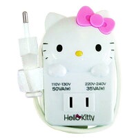 【S0545】現貨 出境旅行用薄型變壓器 旅行家電系列 HelloKitty 白色 充電器