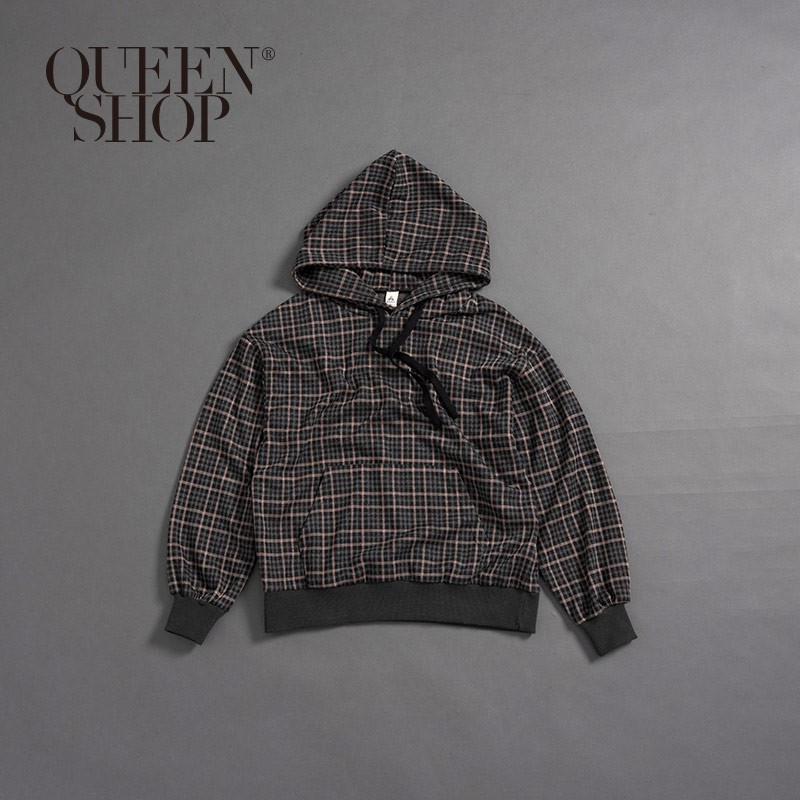 QUEENSHOP  親子系列 格紋梯形口袋連帽上衣 1/2/3/4   現+預【01096337】