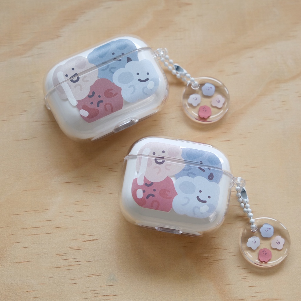 【方坊】AirPods 1/2/3/Pro/Pro2 airpodscase 擠成一團 保護套 連體含吊飾 生日禮物