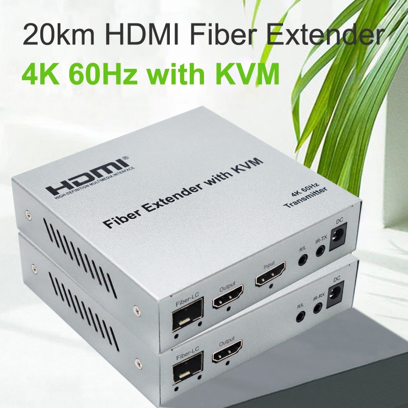 Hdmi 2.0 HDCP 2.2 20Km HDMI KVM 延長器通過光纖 LC 電纜 4k 60hz 1080p