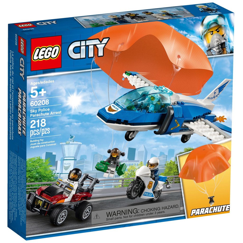 LEGO 60208 航警降落傘追捕 Parachute Arrest《熊樂家 高雄樂高專賣》City 城市系列