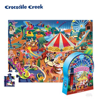 《美國Crocodile Creek》博物館造型盒學習拼圖-遊樂園(48片)