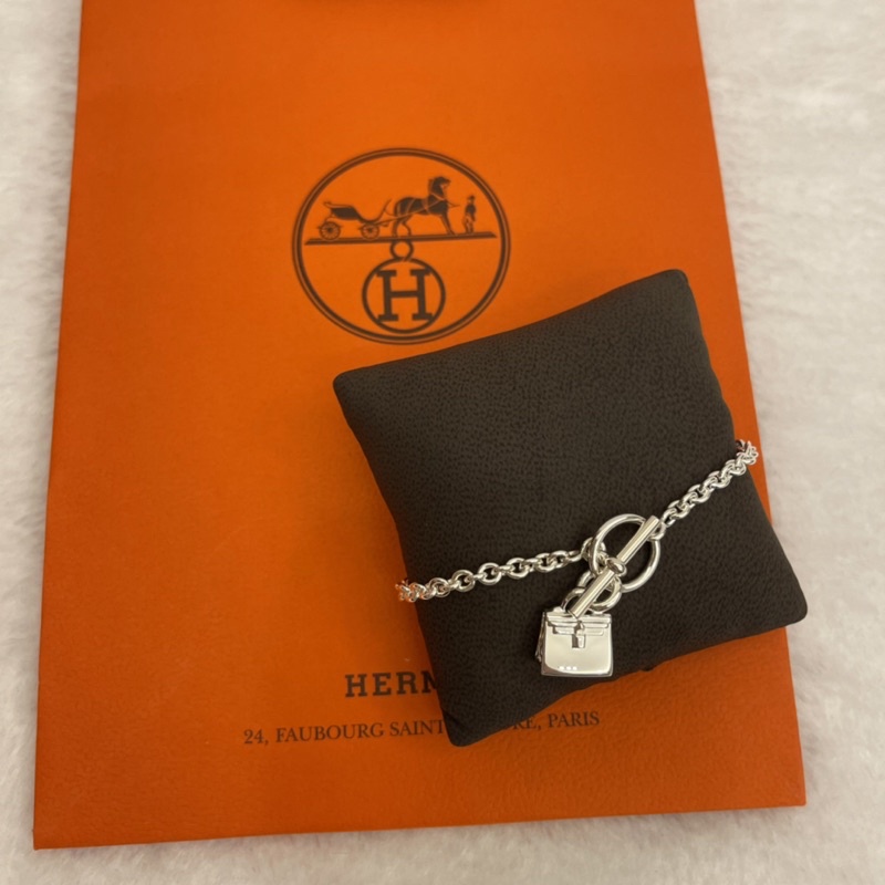 《全新正品》Hermes mini Birkin立體造型純銀925手鍊～🏆
