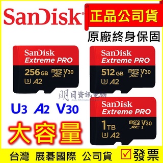 附發票 SanDisk ExtremePRO 記憶卡 micro SD UHS-I V30 A2 U3 1TB 黑卡