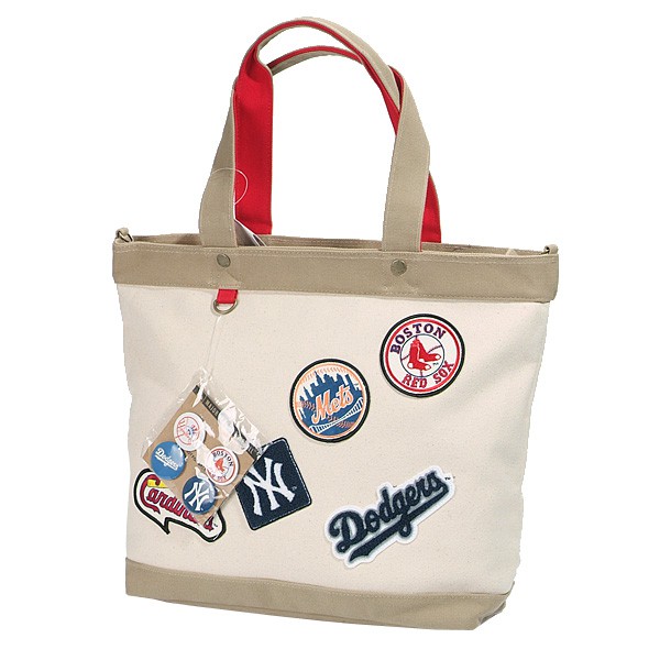 MLB大聯盟帆布徽章系列大型購物袋 ML7K 原價1580元