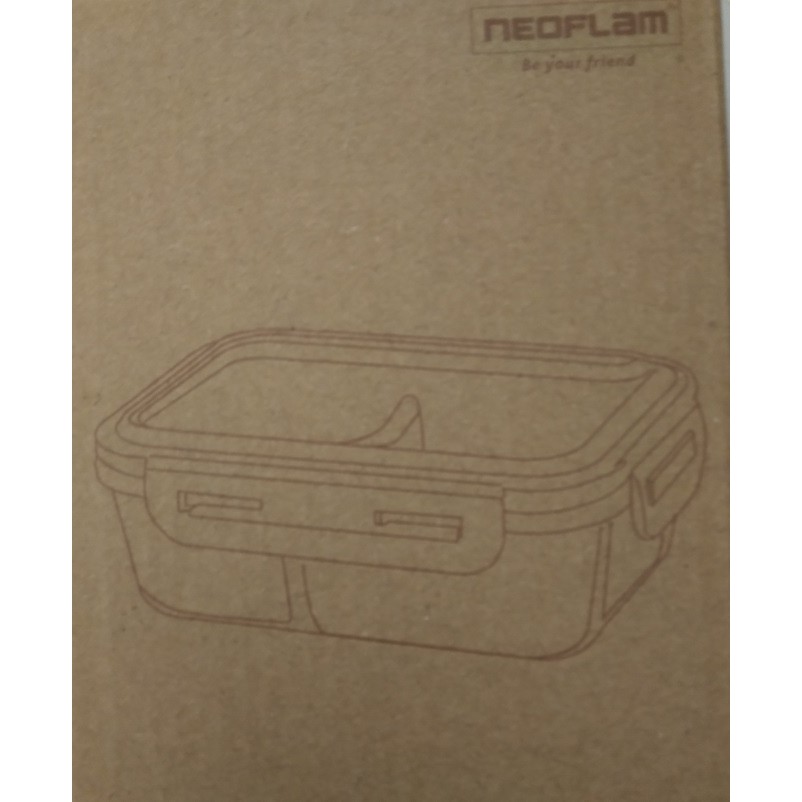 韓國NEOFLAM分隔耐熱玻璃保鮮盒(570ml)