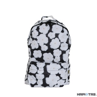 Hapi+Tas HAP0112 新型摺疊手提後揹包- 黑色塗鴉花朵【旅遊補給】摺疊包 後揹包 美冠皮件