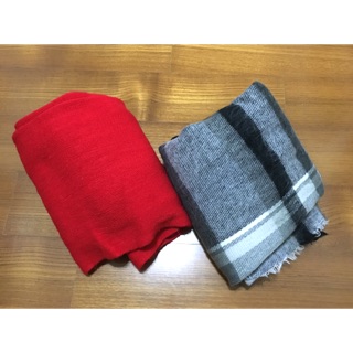 紅色厚圍巾/ Zara披肩圍巾