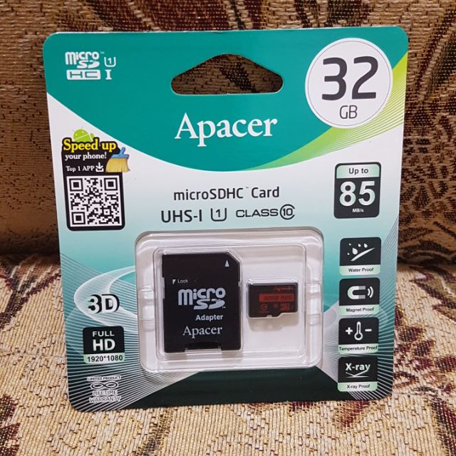 Apacer宇瞻 32GB MicroSDHC UHS-I Class10記憶卡(85MB/s)