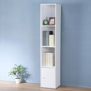 Homelike 現代風四格單門置物櫃(白色) 展示櫃 收納櫃 書櫃 組合櫃