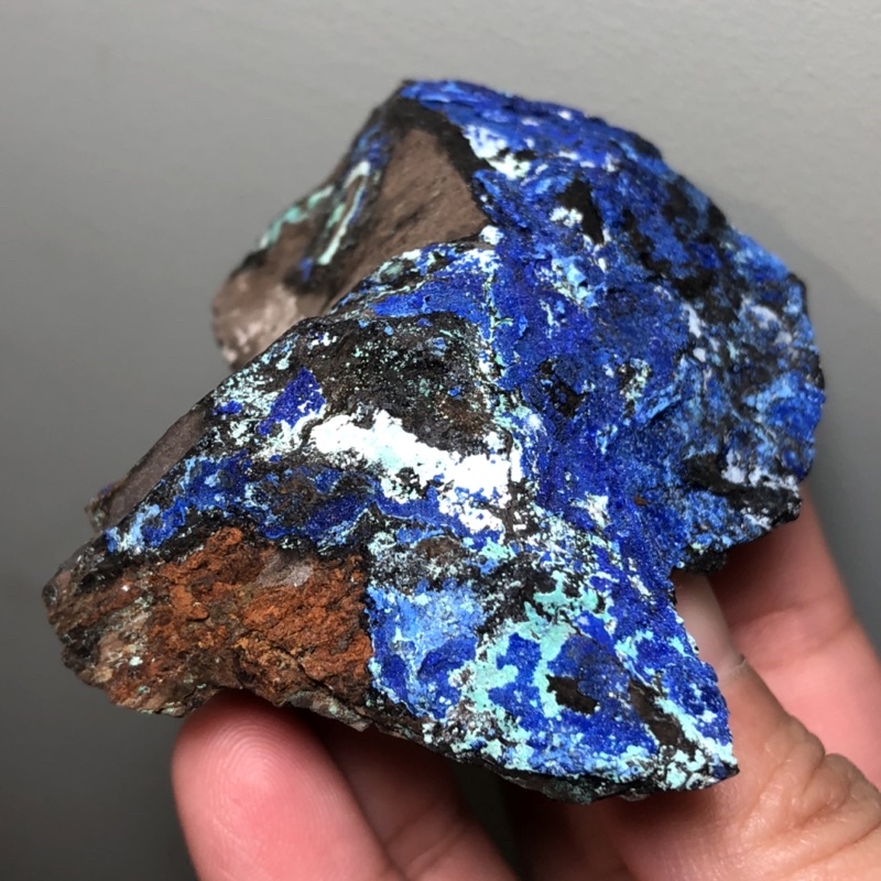 藍銅礦 三水鋁石共生 天然原礦 礦石