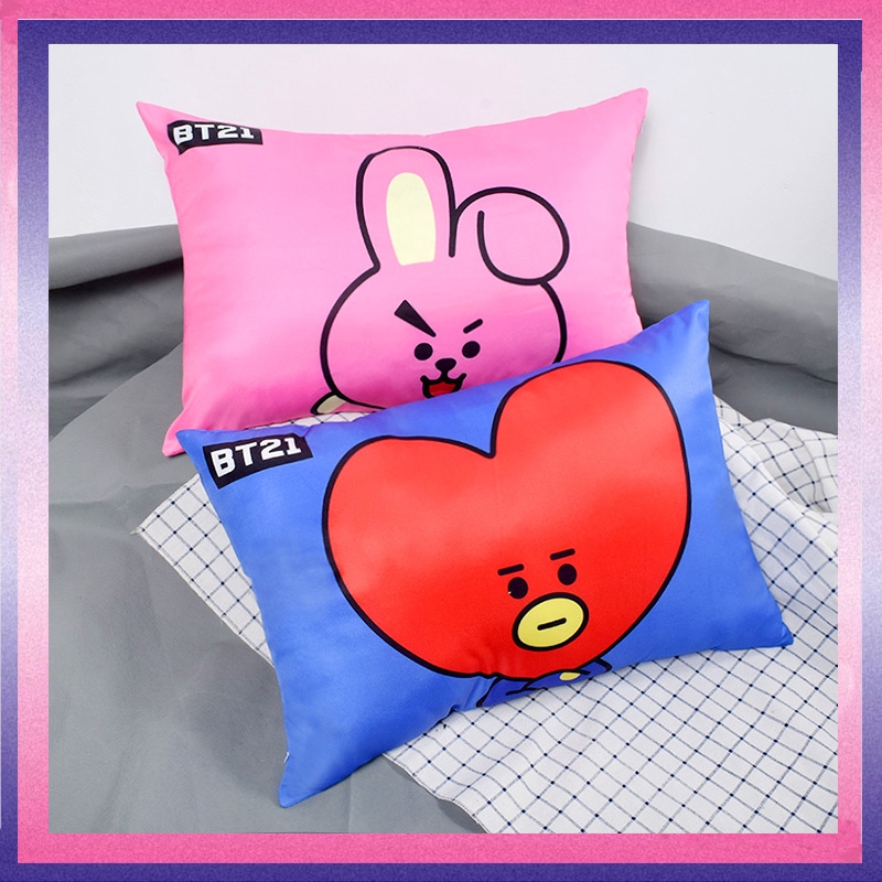 40*60cm KPOP可愛卡通抱枕套 BTS BT21 防彈少年團周邊抱枕套 金泰亨/田征國/金碩珍靠枕/枕頭套