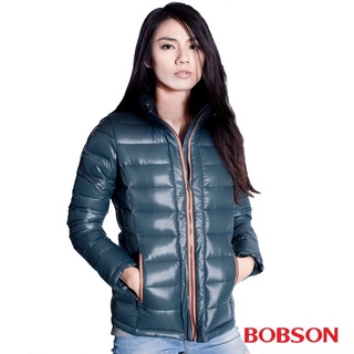 Bobson 女款 超輕量撞色拉鍊設計 輕羽絨外套