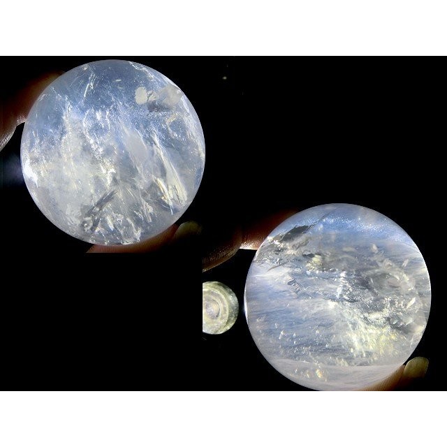 [Disk水晶][夢幻天使]夢幻藍塵天使水晶球(50mm179g)送木製球座HF-01