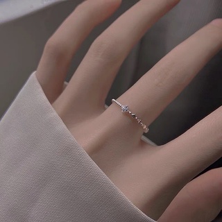 《現貨》韓國東大門 925純銀 點鑽麻花戒指 不對稱戒指 純銀戒指 如意貓