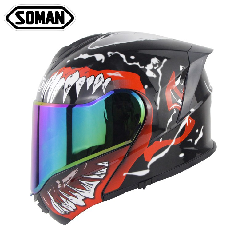 全罩式安全帽 可樂帽 SOMAN965 8色 國際安全雙認證 炫光防霧雙鏡片設計 透氣可拆洗
