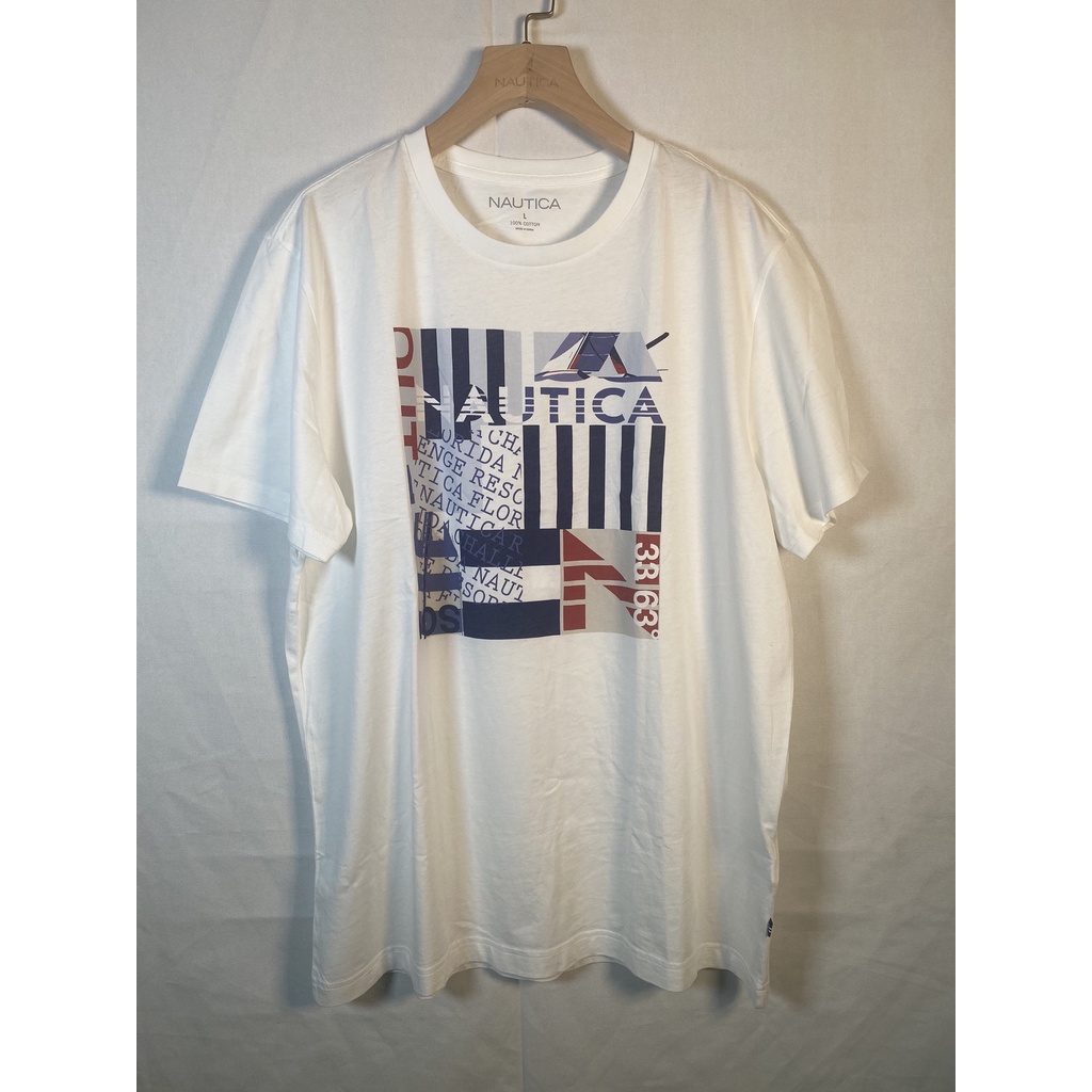 Nautica 美國帆船 男 短袖T恤 圓領短T  經典美式風 白 M、、XL、XXL 有大尺碼
