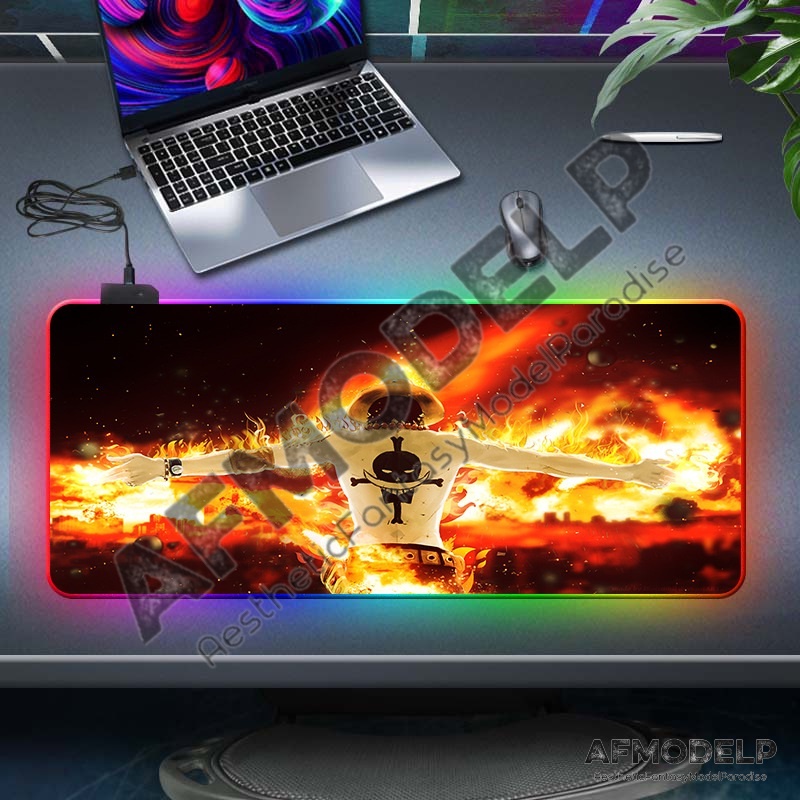 One Piece Gaming Mousepad with Box RBG Lightning Glowing 400