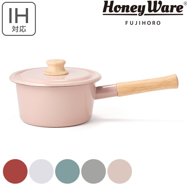 (小品日貨) 現貨在台 日本 富士琺瑯 16CM 琺瑯 湯鍋 附鍋蓋 片手鍋 單手鍋 Honey ware