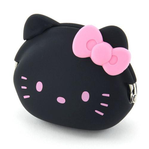 日貨 Hello Kitty 零錢包 黑 矽膠 錢包 小包 包包 KT 凱蒂貓 三麗鷗 正版 授權 J00010147