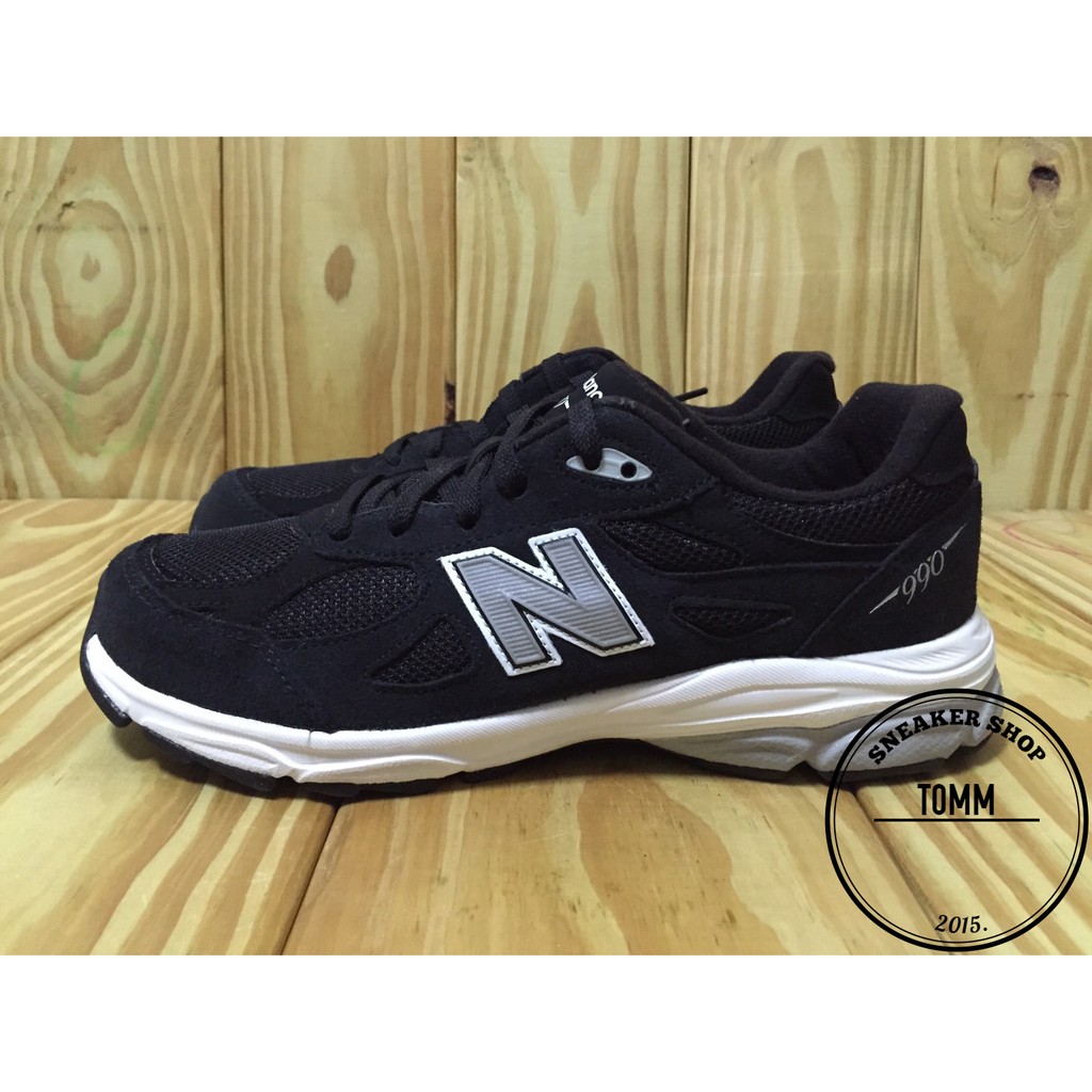 【Tom-m】NEW BALANCE 990 黑灰 麂皮 網布 平民版 大童 女鞋 KJ990BKG