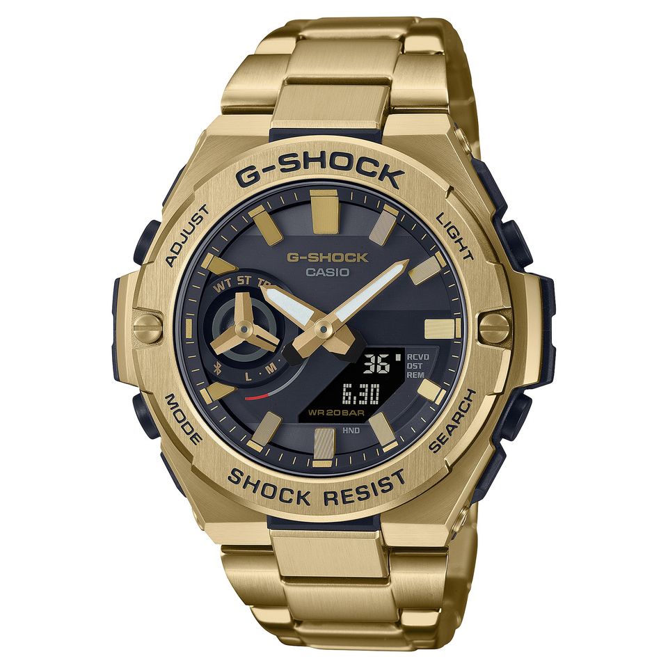 【CASIO】G-SHOCK G-STEEL系列 太陽能藍芽不鏽鋼男錶 GST-B500GD-9A  台灣公司貨