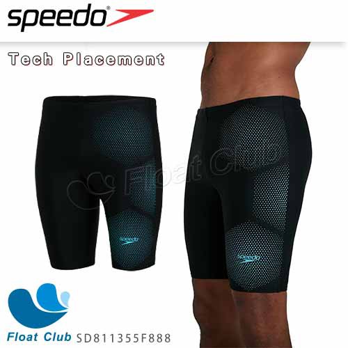 【SPEEDO】男運動及膝泳褲 Tech Placement 黑藍 SD811355F888