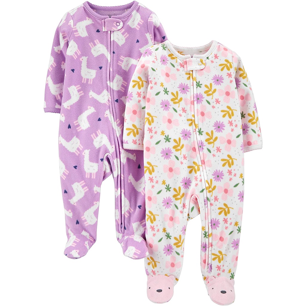 新生嬰兒睡衣拉鍊長袖保暖嬰兒男孩和女孩連身衣可愛印花緊身衣褲衣服