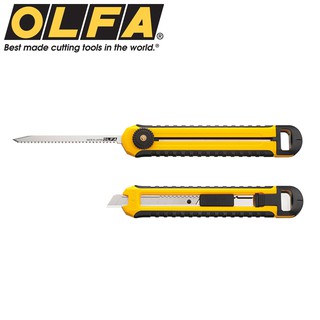 又敗家 日本OLFA兩用型美工刀CS-5多功能鋸刀兩用型美工刀木工鋸刀矽酸鈣板切割兩用工具刀裝潢工具OLFA正品美工刀
