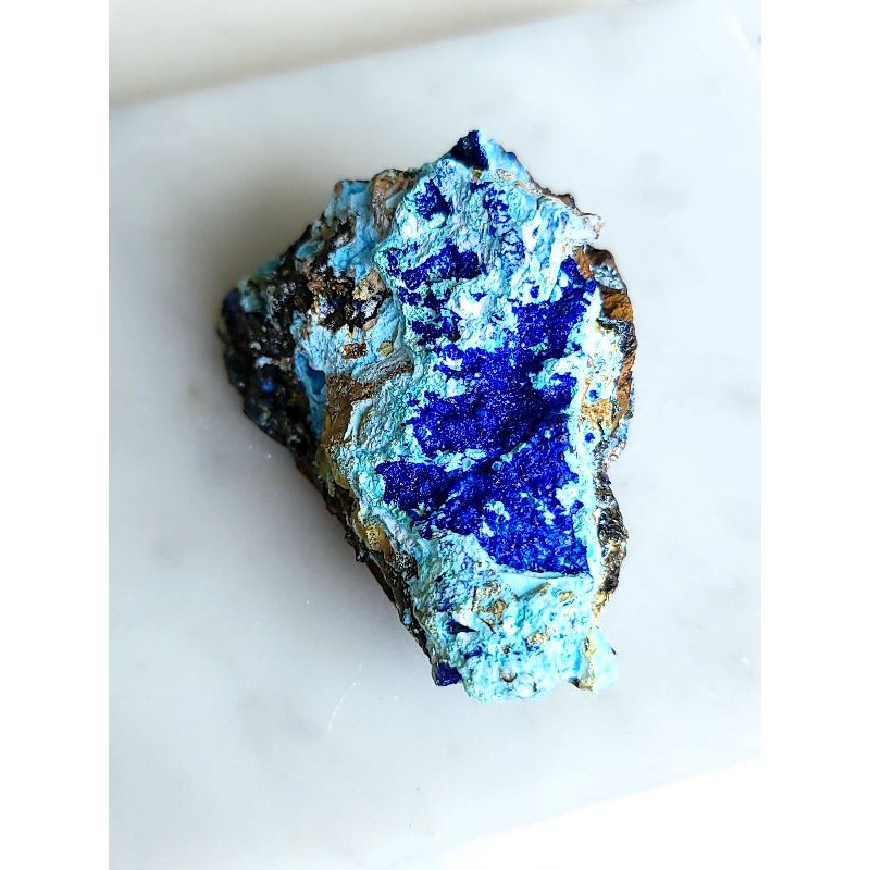 水晶花園－礦晶－雲南 三水鋁 硅孔雀石 藍銅礦