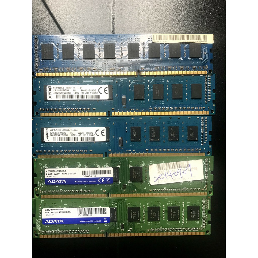 金士頓DDR3 1600 4G 單面顆粒