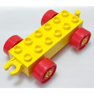【得寶Duplo】黃色 2x6 連結車 車底 汽車 車子 底盤 交通工具 大顆粒 積木 [樂高玩家★正版LEGO]