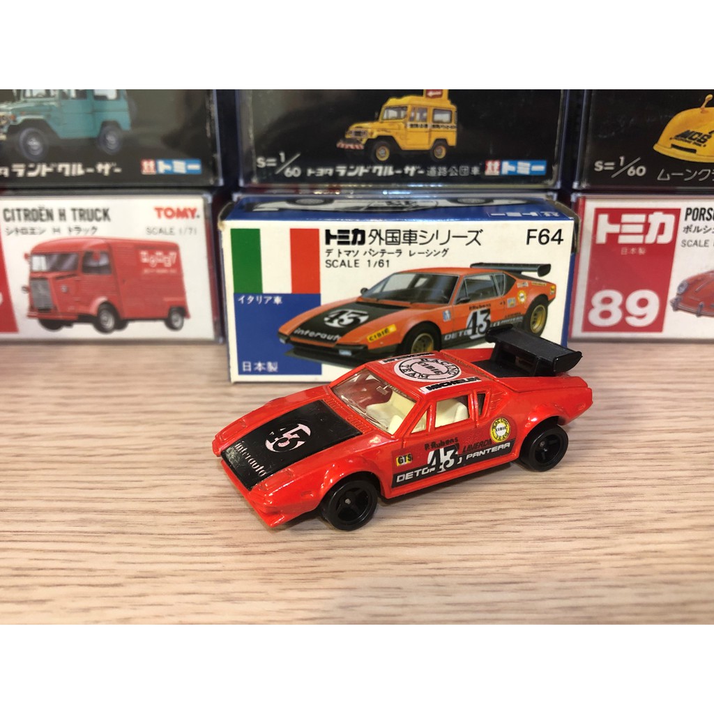 Tomica 日本製 藍盒 no.F64 DE TOMASO PANTERA RACING 賽車 絕版