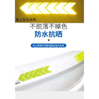 ❤臺灣發貨❤汽車夜間警示強反光車貼 防撞條 遮擋刮痕貼紙 摩托車 改裝電動車 機車 箭頭車貼❤樂易百貨精品店❤