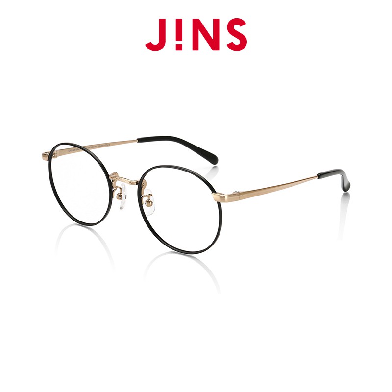 【JINS】 Classic Slim 雕花金屬細框眼鏡(ALMF15A309)黑金色