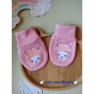 嬰兒，新生兒，寶寶綿羊防抓手套（wen wen&baby客製彌月禮盒）