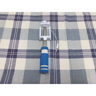 可折疊迷你線控藍白自拍棒