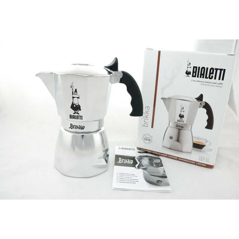 【大樹咖啡】BIALETTI Brikka 4人份加壓摩卡壺 加壓 增壓 聚壓 摩卡壺 義式咖啡 咖啡油脂加倍