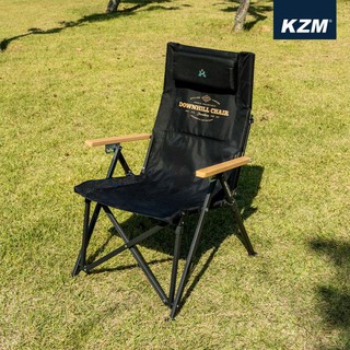 KZM 素面木手把四段可調折疊椅 黑色 / 715141891