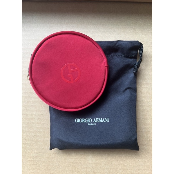 全新現貨Giorgio Armani 亞曼尼 訂製紅絲絨零錢包(紅) 百貨專櫃滿額贈