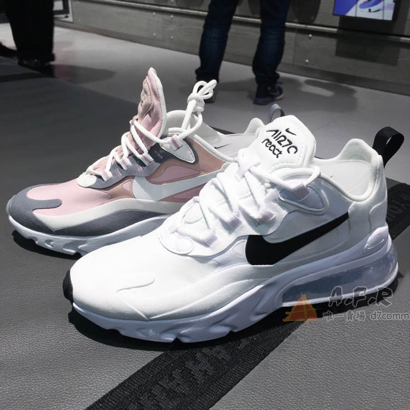 Nike Air Max 270 React 棉花糖 白黑 黑勾 熊貓 灰粉 氣墊 女鞋 慢跑鞋 CI3899-101